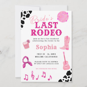 Cowgirl Disco Last Rodeo Bachelorette-inbjudan Inbjudningar