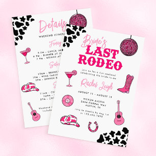 Cowgirl Disco Last Rodeo Bachelorette Inbjudningar
