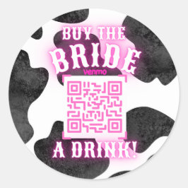 Cowgirl Disco QR Buy Bride Drink Runt Klistermärke