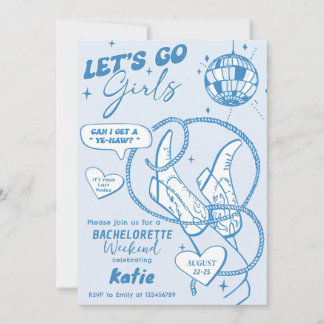 Cowgirl Disco Rodeo Möhippa Inbjudningar