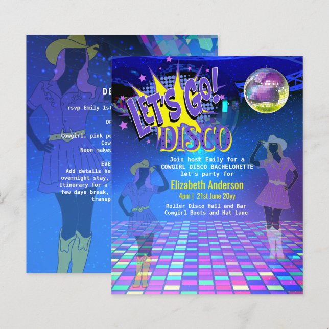 Cowgirl Disco Sängkammarparty Sista Ritten Rodeo (Fram/baksida)