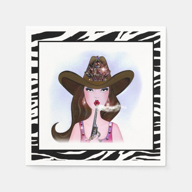 "Cowgirl Diva" Pappersservett (Framsidan)