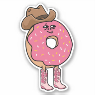 Cowgirl Donut, Rosa Sprinkles Klistermärken