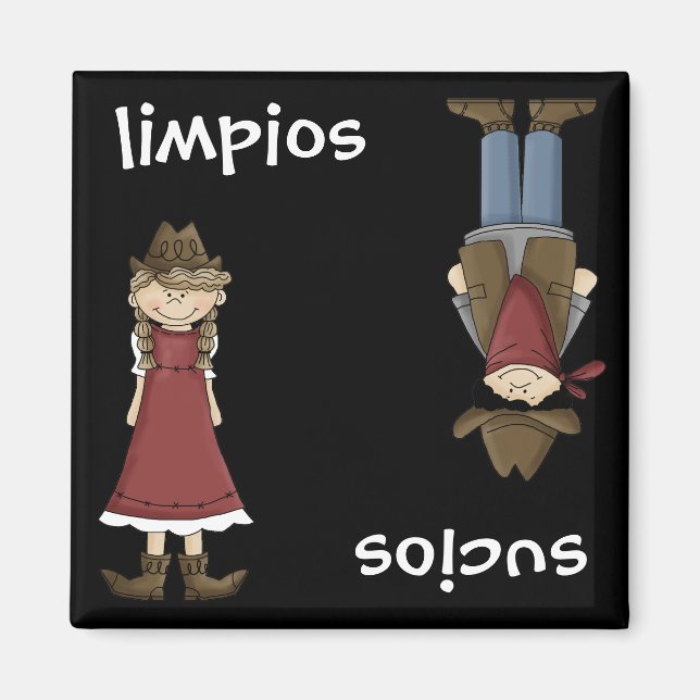 Cowgirl eller Cowboy - Spain en Español Dishwasher Magnet (Framsidan)