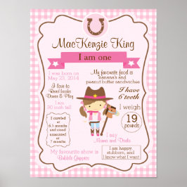 CowGirl - ett års tecken på din födelsetävling Poster
