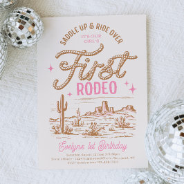 Cowgirl First Birthday-inbjudan Inbjudningar