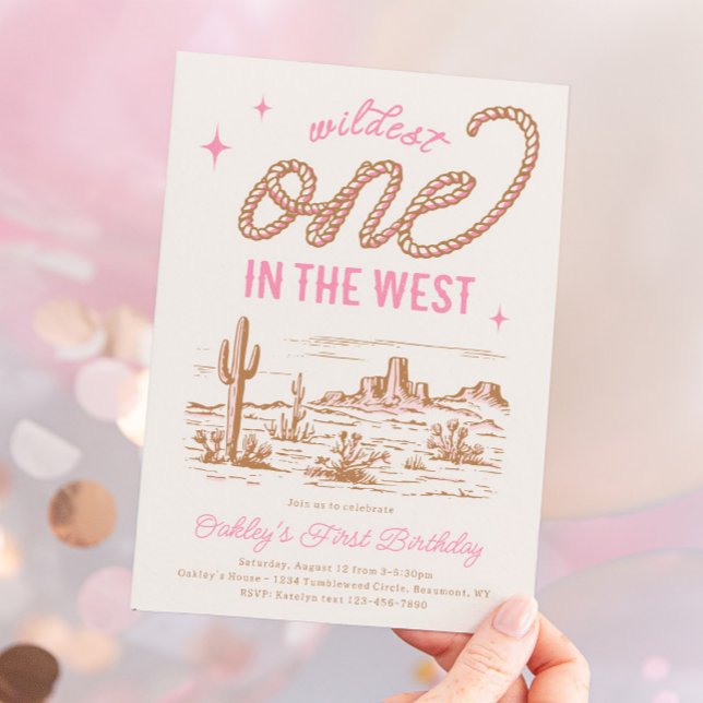 Cowgirl First Birthday-inbjudan Inbjudningar (Skapare uppladdad)
