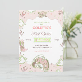 Cowgirl First Rodeo Birthday-inbjudan Inbjudningar