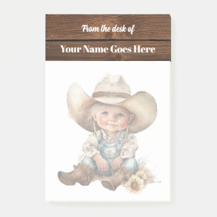 Cowgirl flicka med stetson cowboyhatt söt post-it block