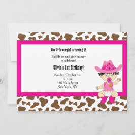 Cowgirl födelsedagsinbjudan (Asiatisk) Inbjudningar