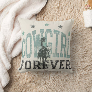 Cowgirl Forever Westernt Trendig Kudde