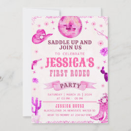 Cowgirl Första Rodeofest Inbjudan