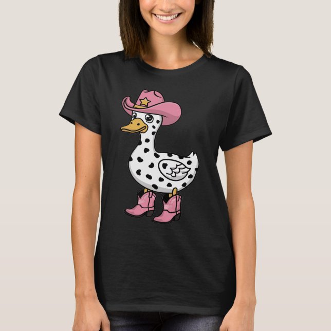 Cowgirl fuuny anka T-Shirt (Framsida)