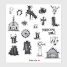 Cowgirl Goth | Westerna Goth Journal Stickers