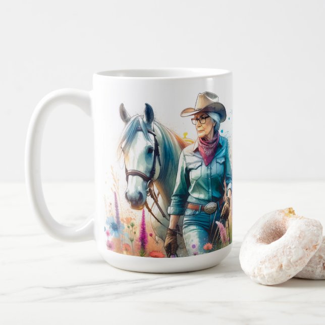 Cowgirl Grandma Kaffemugg (Med munk)