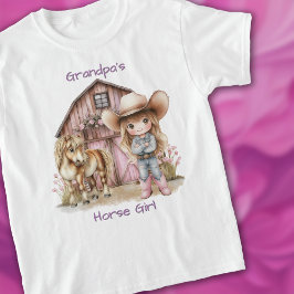 Cowgirl Grandpas Horse Girl Land Barn Pony Rosa T Shirt
