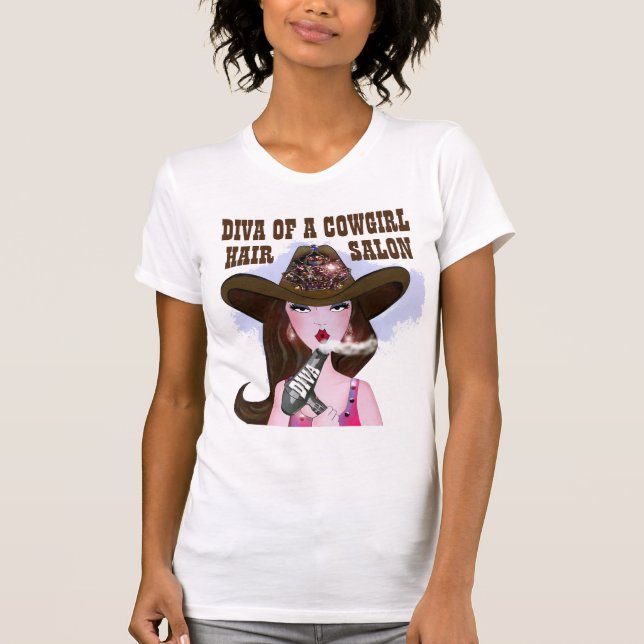 Cowgirl "Hair Diva" T-Shirts (Framsida)