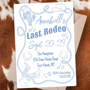 Cowgirl Hand plockade Bachelorette Party Helg Inbjudningar