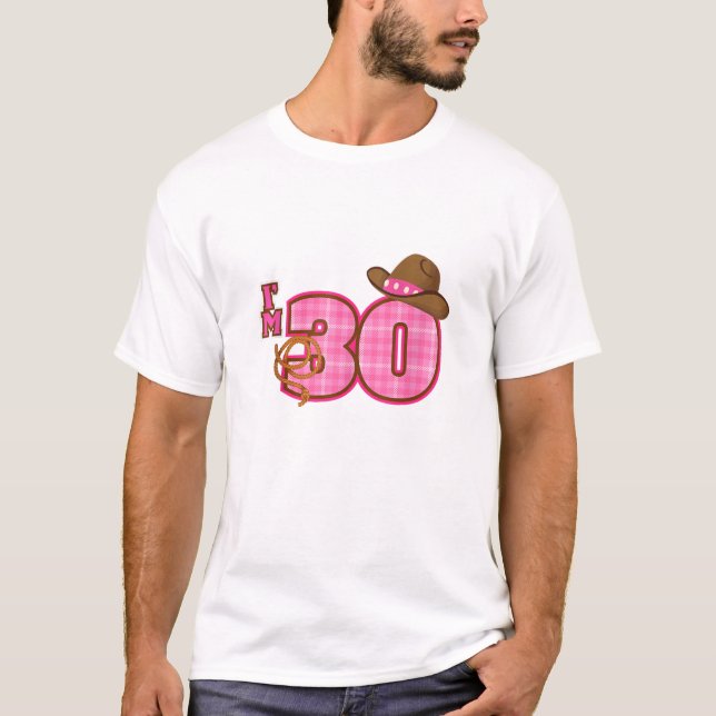 Cowgirl Hat 30års födelsedag T Shirt (Framsida)