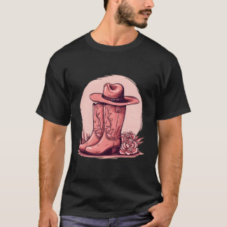 Cowgirl Hat and Boots Graphic Land Southern Wes T Shirt