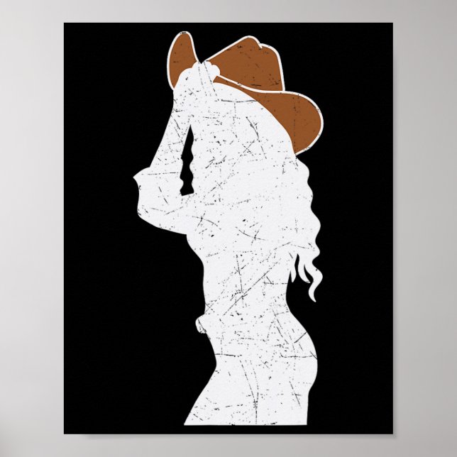 Cowgirl Hat Barrel Tävla  Rodeo Poster (Framsidan)