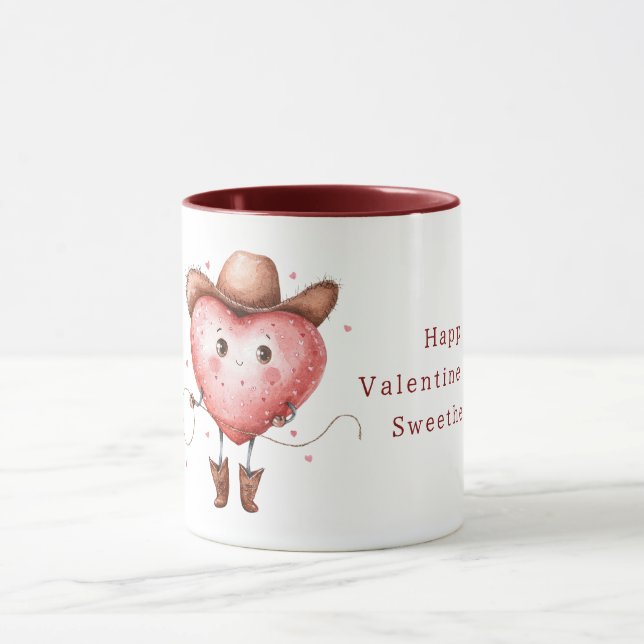 Cowgirl Hat Boots Heart Valentine's Day Mugg (Center)