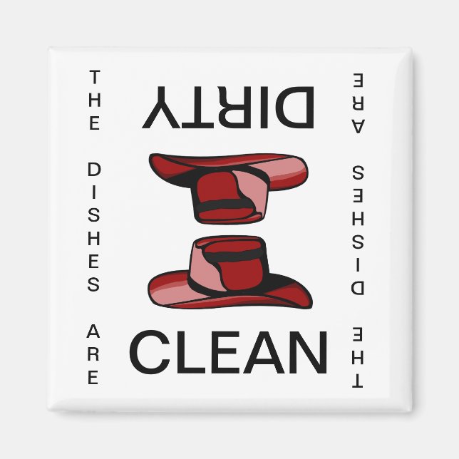 Cowgirl Hat Clean Dirty Dishwasher Magnet (Framsidan)