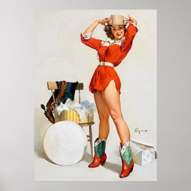Cowgirl Hat Pin Up Poster (Framsidan)