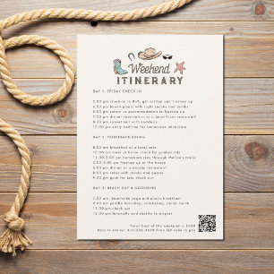 Cowgirl Helg Itinerary Inbjudningar
