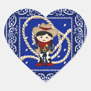 Cowgirl Hjärtformat Klistermärke