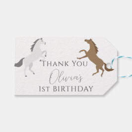 Cowgirl Horse 1st Birthday Tack Presentetikett