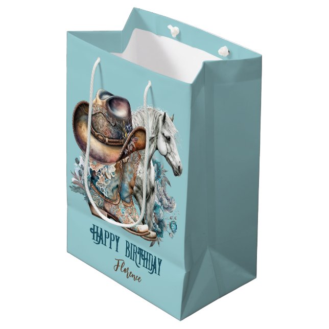 Cowgirl horse cowboystövlar som blommigt western (Framsidan Vinklad)