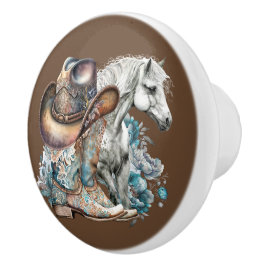 Cowgirl horse cowboystövlar som blommigt western knopp