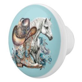 Cowgirl horse cowboystövlar som blommigt western knopp