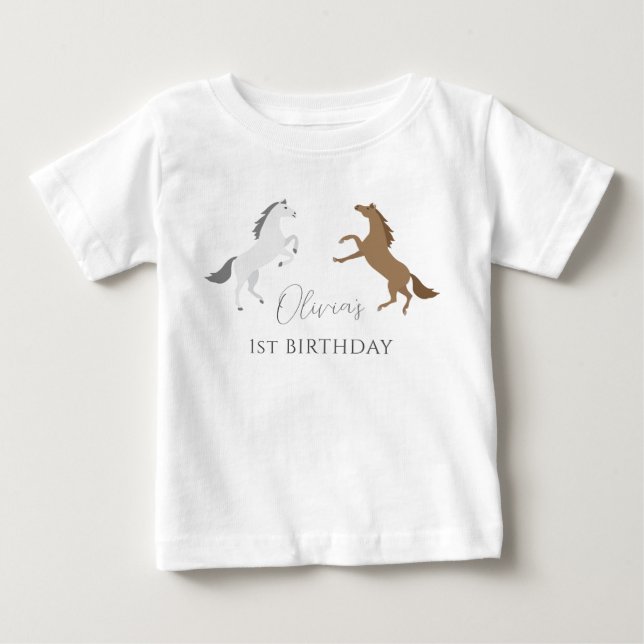 Cowgirl Horse Modern T Shirt (Framsida)
