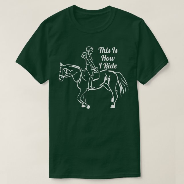Cowgirl Horse Riding Backward Reverse Funny för W T Shirt (Design framsida)