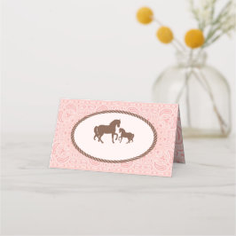 Cowgirl | Horse Silhouette Placeringskort