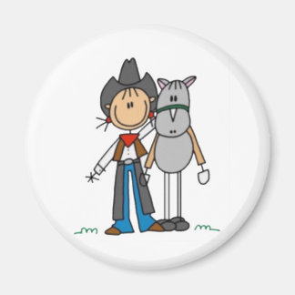 Cowgirl & Horse Stick figur Magnet