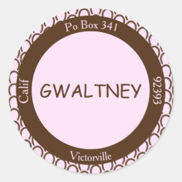 Cowgirl Horseshoe Rosa | Brunt kuvert - försegling Runt Klistermärke