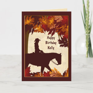 Cowgirl Höstårskort Anpassningsbar Birthday Card Kort
