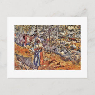 Cowgirl i Meadow Vykort