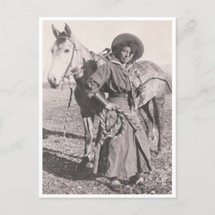 Cowgirl i ridvanan på 1880-talet vykort