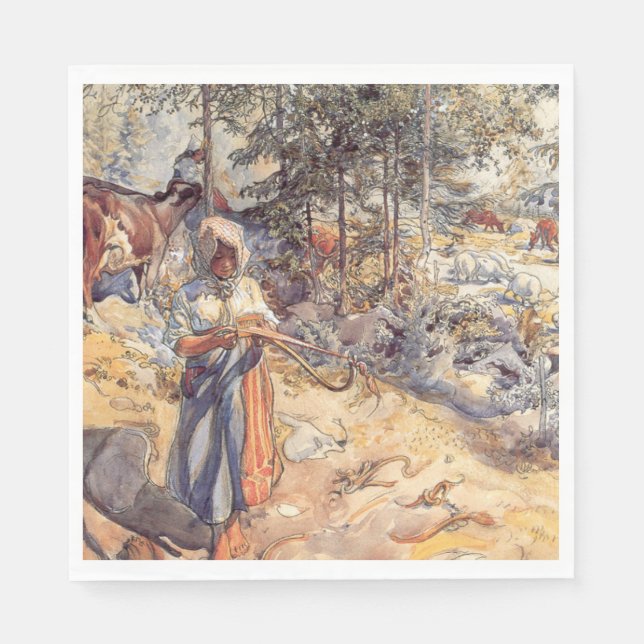 Cowgirl in the Meadow (Child with Boskap) Pappersservett (Framsidan)