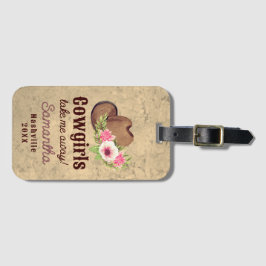 Cowgirl-inspirerad Personlig Rosa Blomma Bagagebricka
