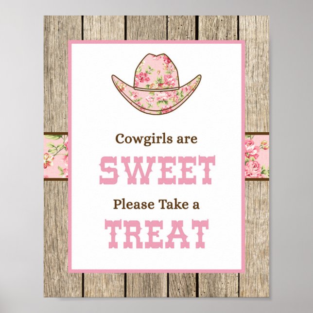 Cowgirl is Sweet, ta ett Treat-tecken Poster (Framsidan)