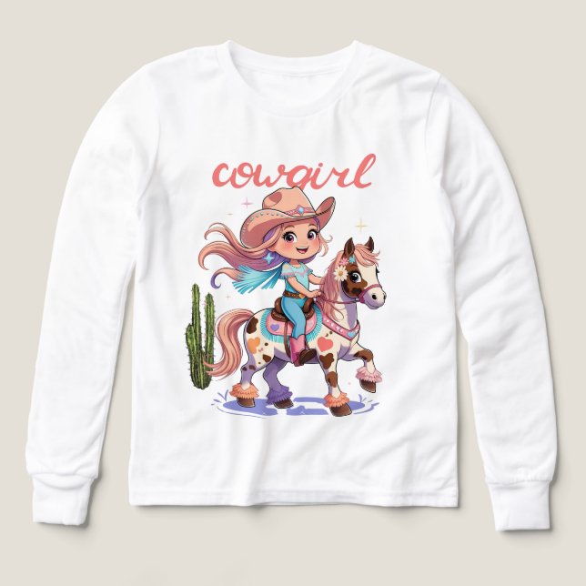 Cowgirl Joyrid - Spoted Horse Westerna Äventyr T Shirt (Design framsida)