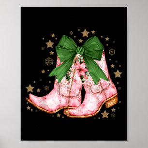 Cowgirl jul Howdy jul Rosa Boots Cowgi Poster