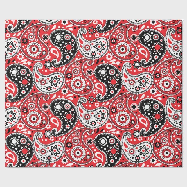 Cowgirl jul Red Paisley Land Westernare Presentpapper (Seam)