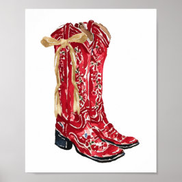 Cowgirl jul Watercolor Poster