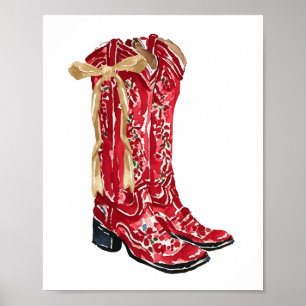 Cowgirl jul Watercolor Poster